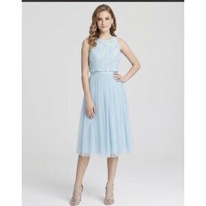 Aqua Dresses Faux Two-Piece Sequined Bodice Midi Size 2 sleeveless Sparkling New